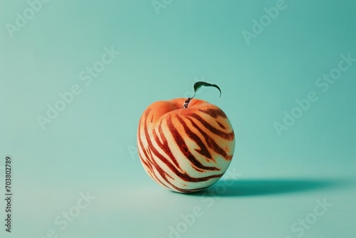 Peach with tiger stripes. AI generative art