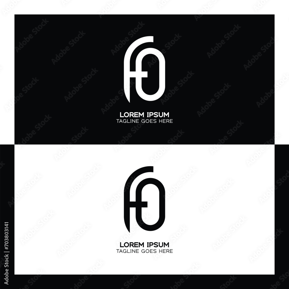 FO initial letters linked elegant logo. letter F and O pattern design monogram FO initial letters linked elegant logo. letter F and O pattern design monogram