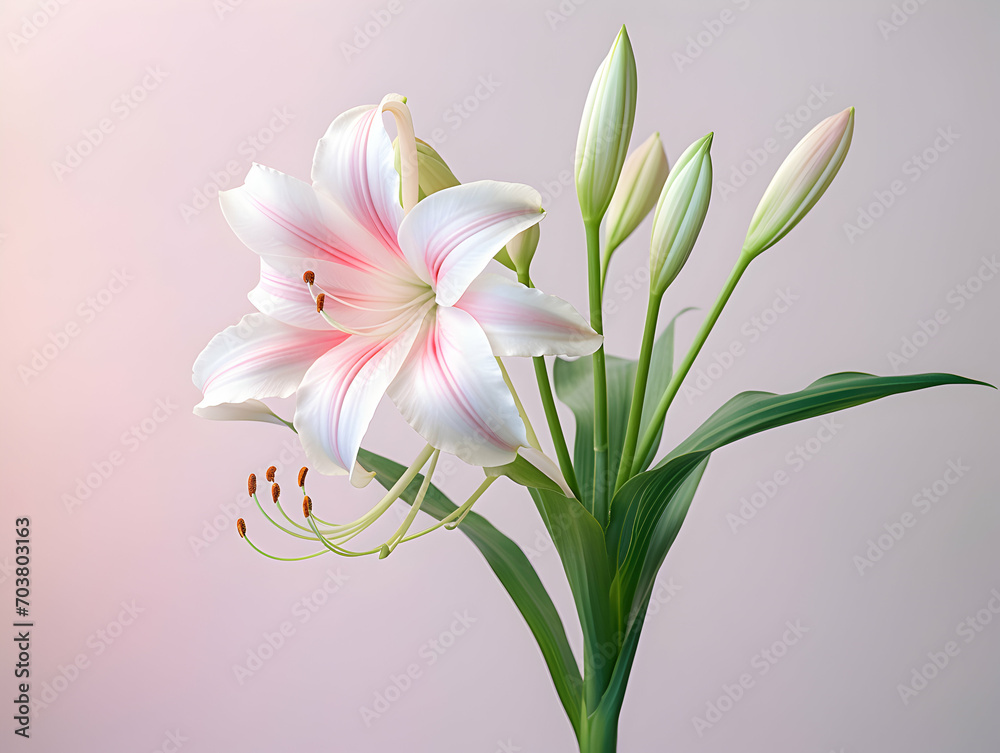 Fototapeta premium Lily flower in studio background, single lily flower, Beautiful flower images
