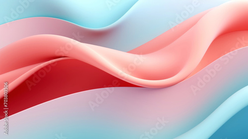 Abstract 3d wavy smooth background. Multicolor pastel colour palette. Aesthetic concept. Generative AI