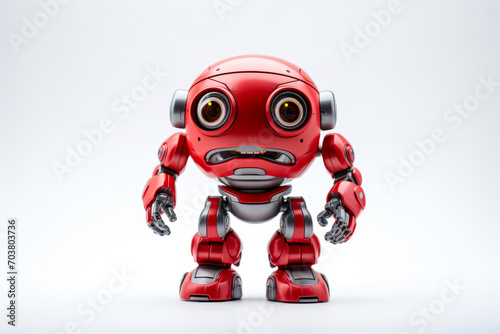 Robotics Elegance: White Background Toy Robot © AIproduction