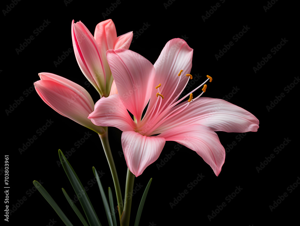 Fototapeta premium Lily flower in studio background, single lily flower, Beautiful flower images