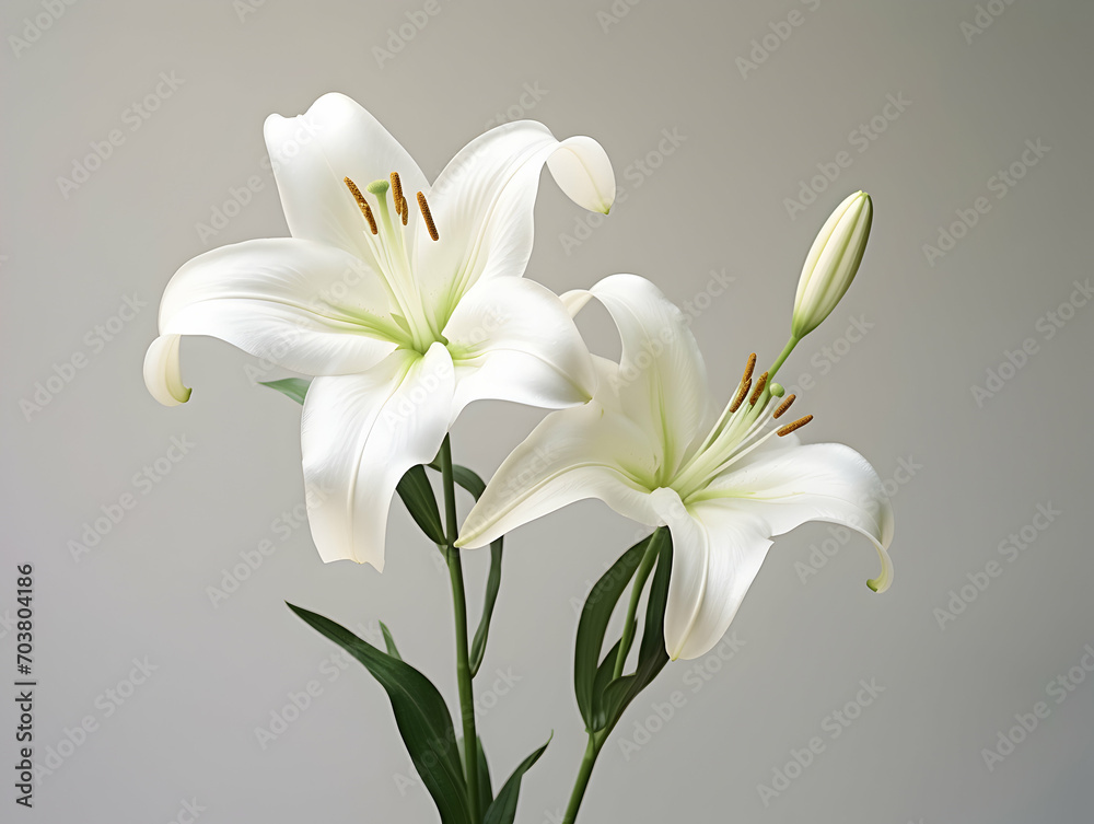 Fototapeta premium Lily flower in studio background, single lily flower, Beautiful flower images
