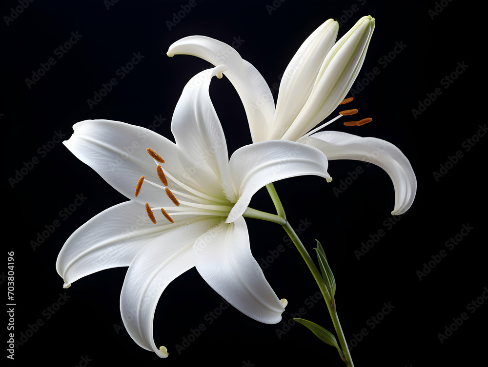 Lily flower in studio background, single lily flower, Beautiful flower images Lily flower in studio background, single lily flower, Beautiful flower images
