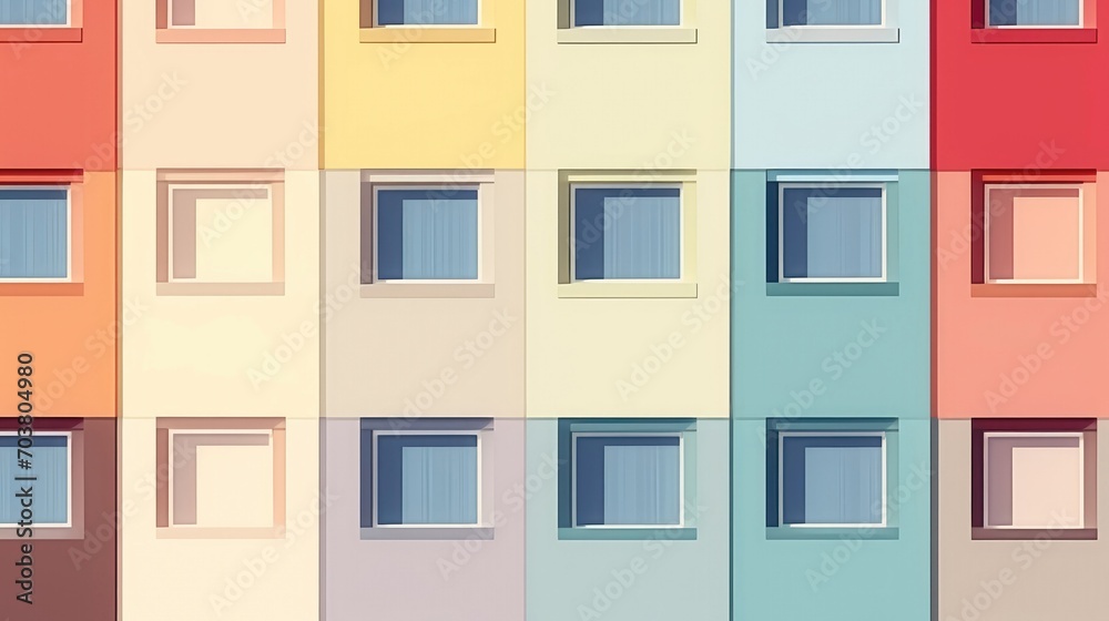 Building structure colorful pastel wall paint swatches house illustration banner.