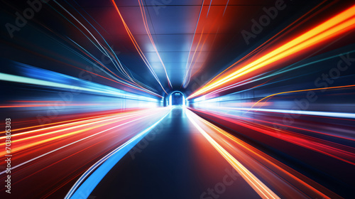 Tunnel speed motion light trails