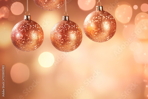 Shimmering Stars  Peach Background Baubles