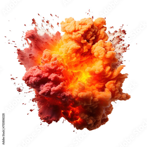An explosion isolated on transparent background photo
