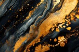Abstract gold and black oil painting background, texture background