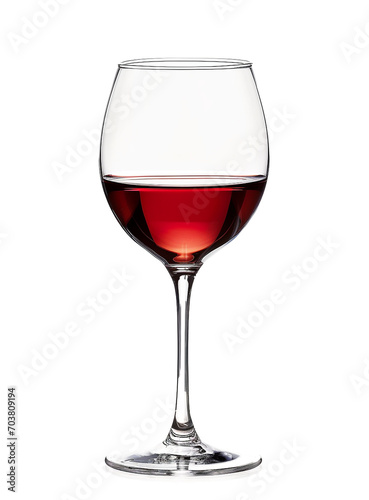 glass of red wine, isolated on white. Generative Ai.