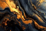 Abstract gold and black oil painting background, texture background