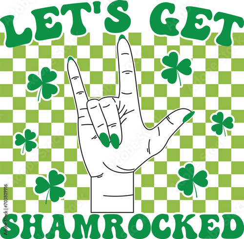 Let's get sham rocked Retro T-shirt, St Patrick's Day Shirt, St Patrick's Day Saying, St Patrick's Quote, Shamrock Retro, Irish Retro, Saint Patricks Day, Lucky, Cut File For Cricut And Silhouette
