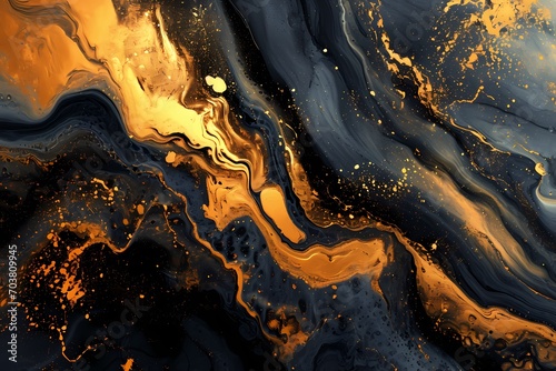 Abstract gold and black oil painting background  texture background