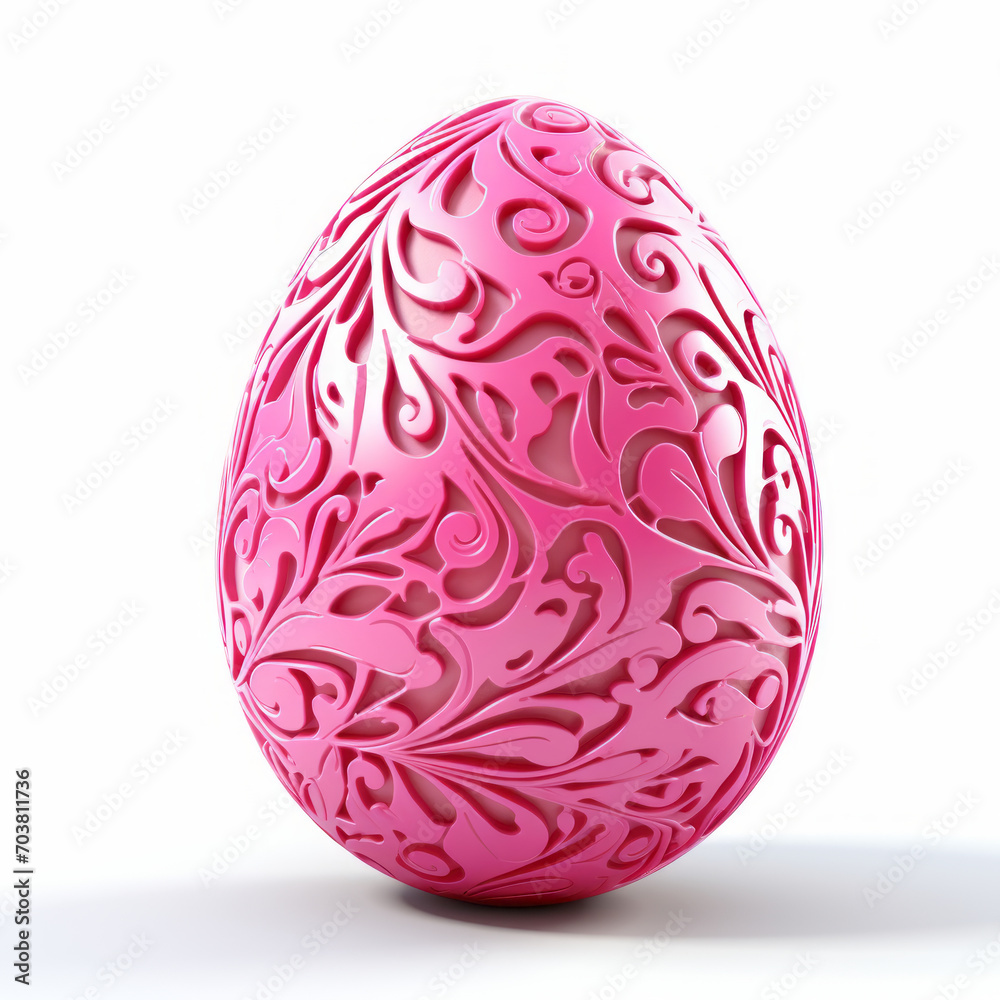 Pink easter egg isolated on white background Pink easter egg isolated on white background