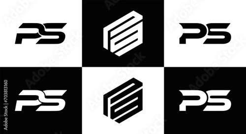 PS logo. P S design. White PS letter. PS, P S letter logo design. Initial letter PS letter logo set, linked circle uppercase monogram logo. P S letter logo vector design.	
