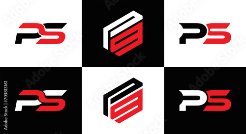 PS logo. P S design. White PS letter. PS, P S letter logo design. Initial letter PS letter logo set, linked circle uppercase monogram logo. P S letter logo vector design.	
