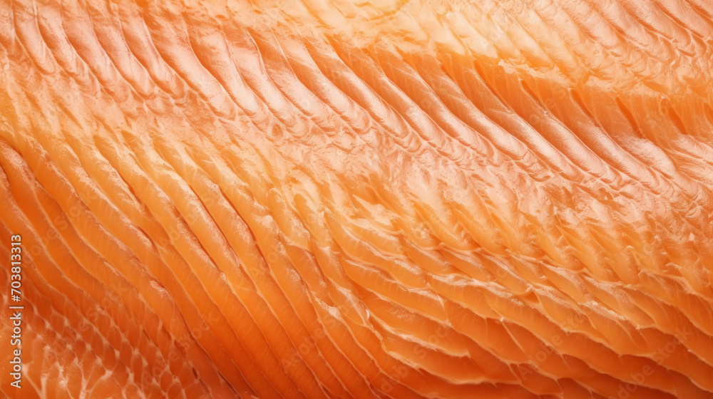 Close-up of raw fresh salmon sashimi structure. Food fish background. Generative AI