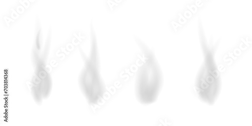 Hot steam effect vector illustration isolated on transparent. Smoke layer only