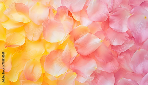 Watercolor pink petal flowers on a yellow background, featuring a creative background.