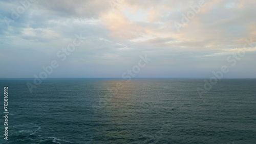 Wallpaper Mural Panoramic cloudy marine landscape overcast weather. Aerial rays breaking clouds. Torontodigital.ca