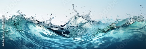 Splashes of blue water on a white background. A graphic resource.