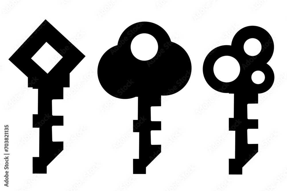 Keys icon. Collection vector illustration of icons for business. Black icon design. Keys icon. Collection vector illustration of icons for business. Black icon design.