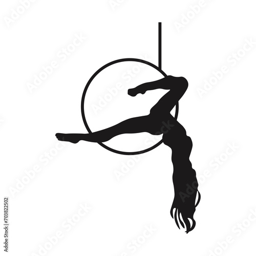 Aerial Hoop Silhouette Collection for Design Element Templet
