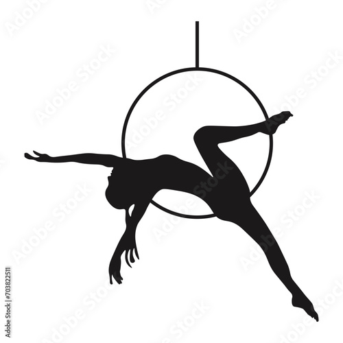 Aerial Hoop Silhouette Collection for Design Element Templet