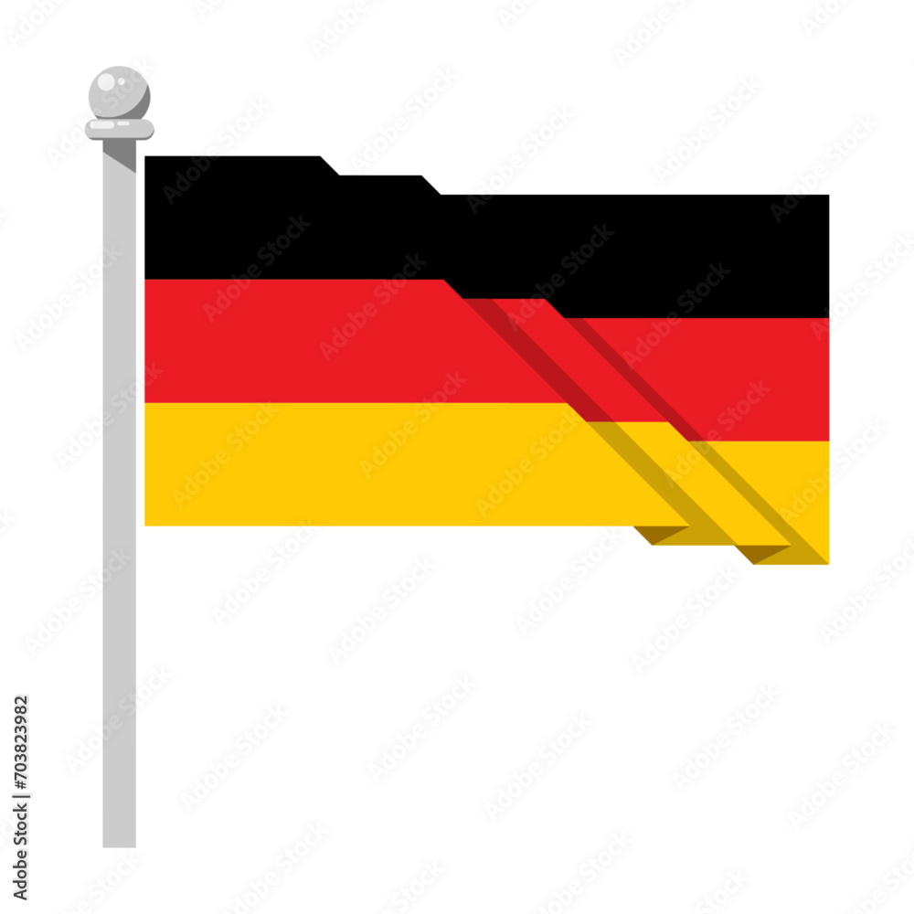 Obraz premium National flag of Germany in flat style isolated on white background, vector illustration
