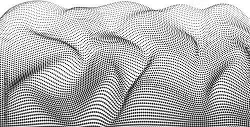 Dotted wave halftone background. Abstract pattern of dots.