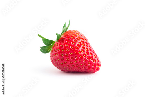 Fresh organic strawberries on a white . Close up shot.