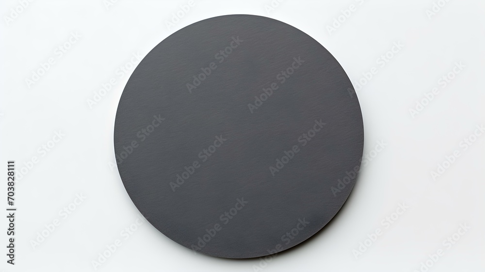 Anthracite round Paper Note on a white Background. Brainstorming Template with Copy Space