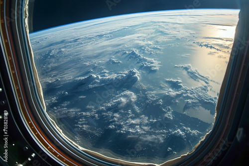 Earth seen from window of the Space station.