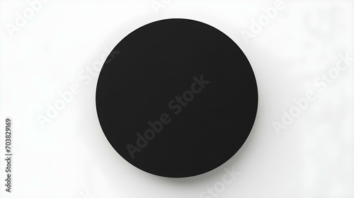 Black round Paper Note on a white Background. Brainstorming Template with Copy Space