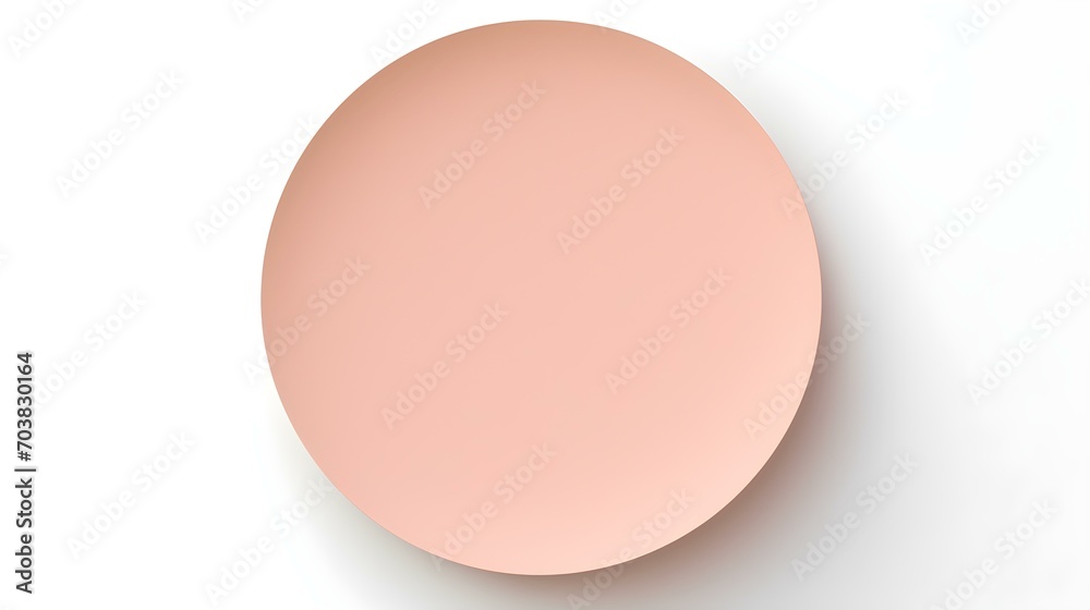 Blush round Paper Note on a white Background. Brainstorming Template with Copy Space Blush round Paper Note on a white Background. Brainstorming Template with Copy Space