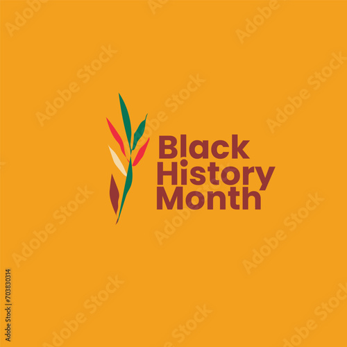 Black History Month vector logo design with minimal concept
