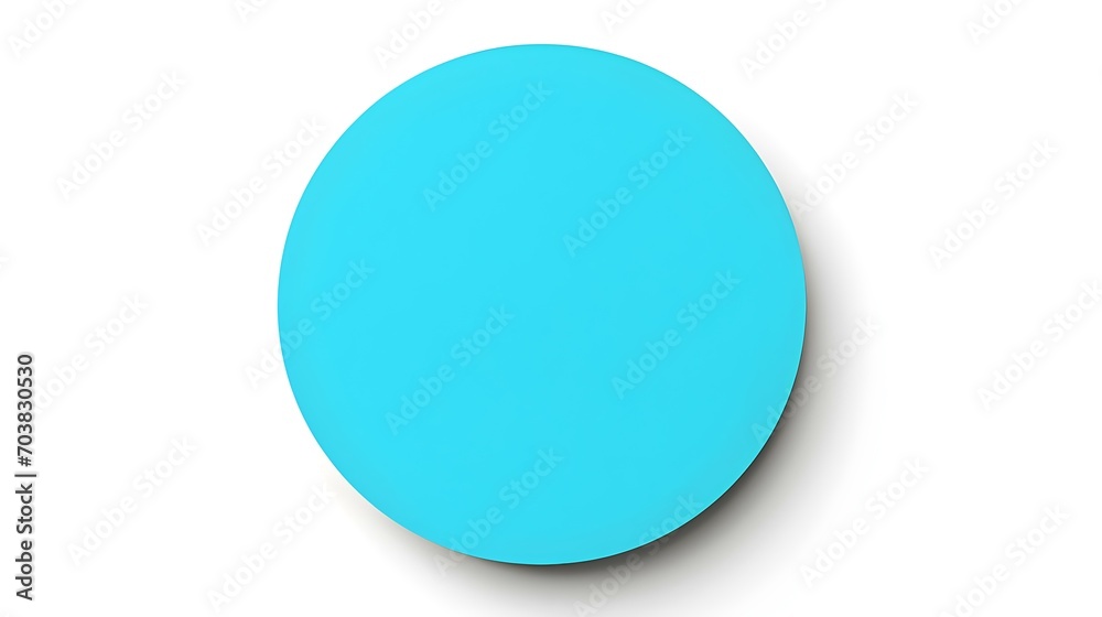 Cyan round Paper Note on a white Background. Brainstorming Template with Copy Space Cyan round Paper Note on a white Background. Brainstorming Template with Copy Space