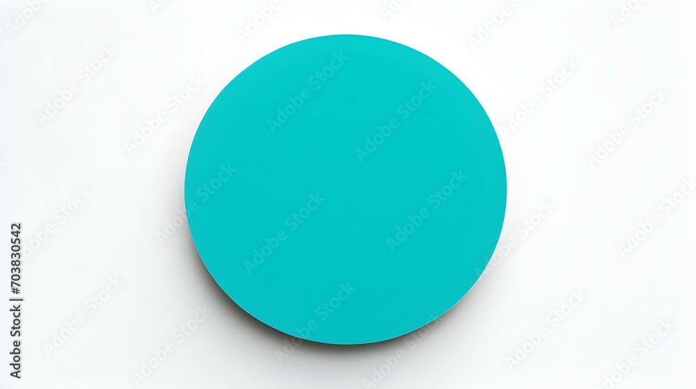Cyan round Paper Note on a white Background. Brainstorming Template with Copy Space Cyan round Paper Note on a white Background. Brainstorming Template with Copy Space