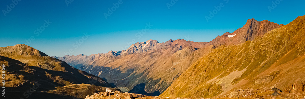 Alpine summer view at the famous Kaunertal Glacier Road, Landeck, Tyrol, Austria