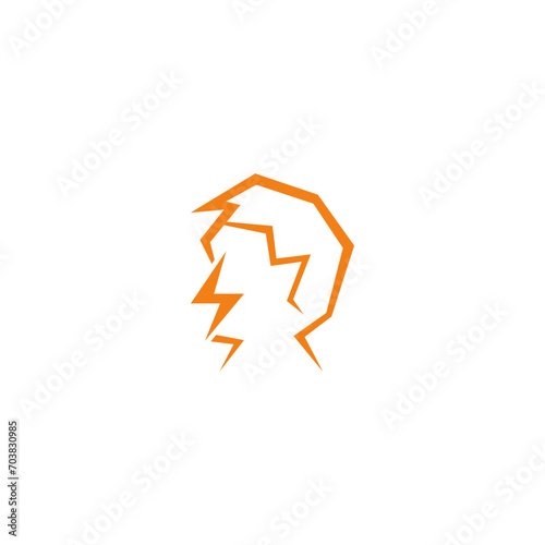 Face electric shock company logo design.