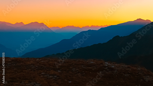 Alpine summer sunrise at Mount Sechszeiger  Jerzens  Imst  Tyrol  Austria