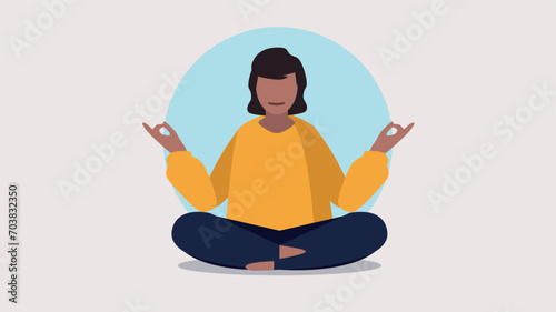 Vektor-Illustration einer entspannten Frau beim Yoga - Entspannungskonzept
