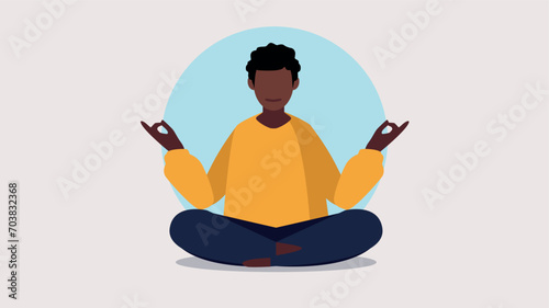 Vektor-Illustration einer entspannten Frau beim Yoga - Entspannungskonzept