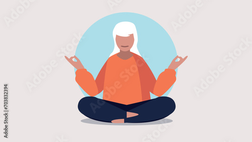 Vektor-Illustration einer entspannten Frau beim Yoga - Entspannungskonzept