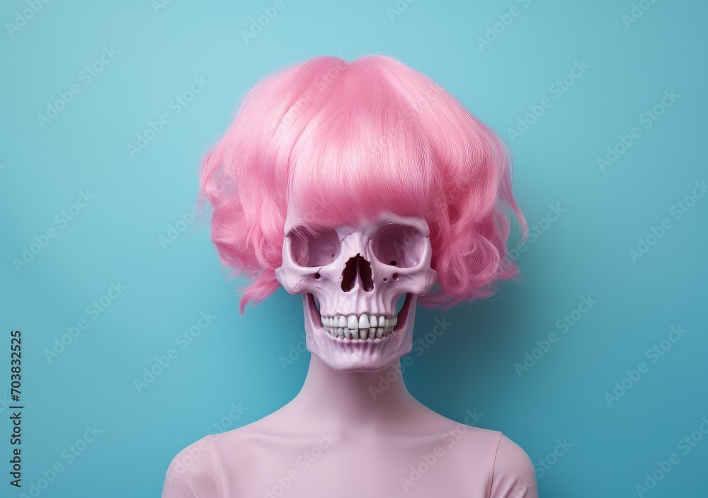 A Whimsical Blend of Pink Candy Floss and Macabre. Generative AI. A Whimsical Blend of Pink Candy Floss and Macabre. Generative AI.