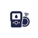 continuous glucose monitor icon on white