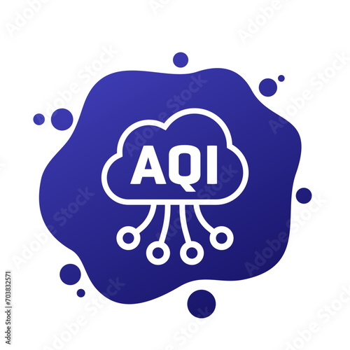 Air quality index icon, AQI vector