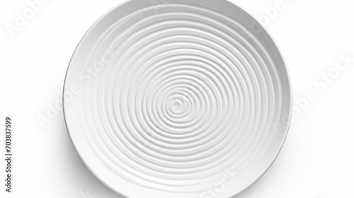 Clean and Elegant White Ceramic Plate Isolated on Background, Perfect for Stylish Restaurant Design and Minimalist Culinary Presentations
