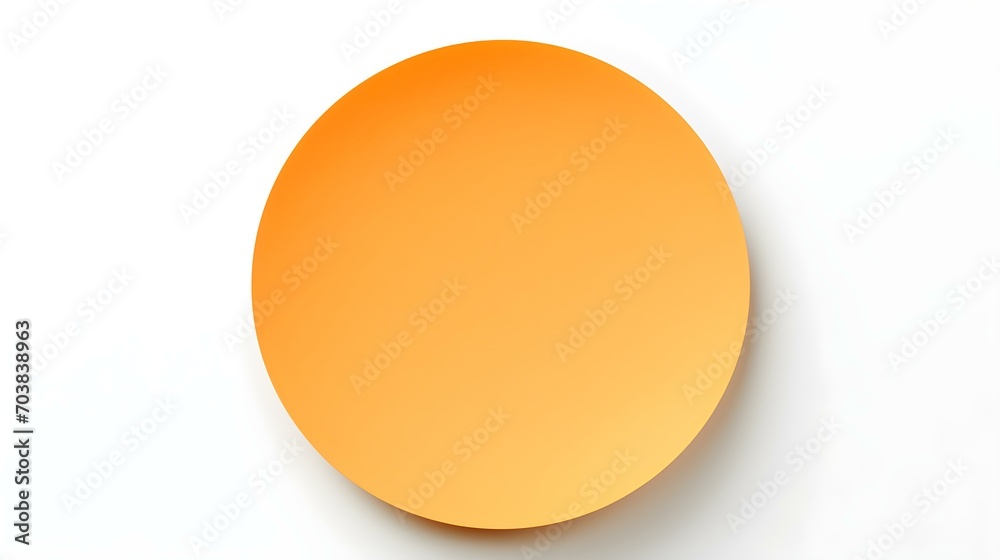 Light Orange round Paper Note on a white Background. Brainstorming Template with Copy Space