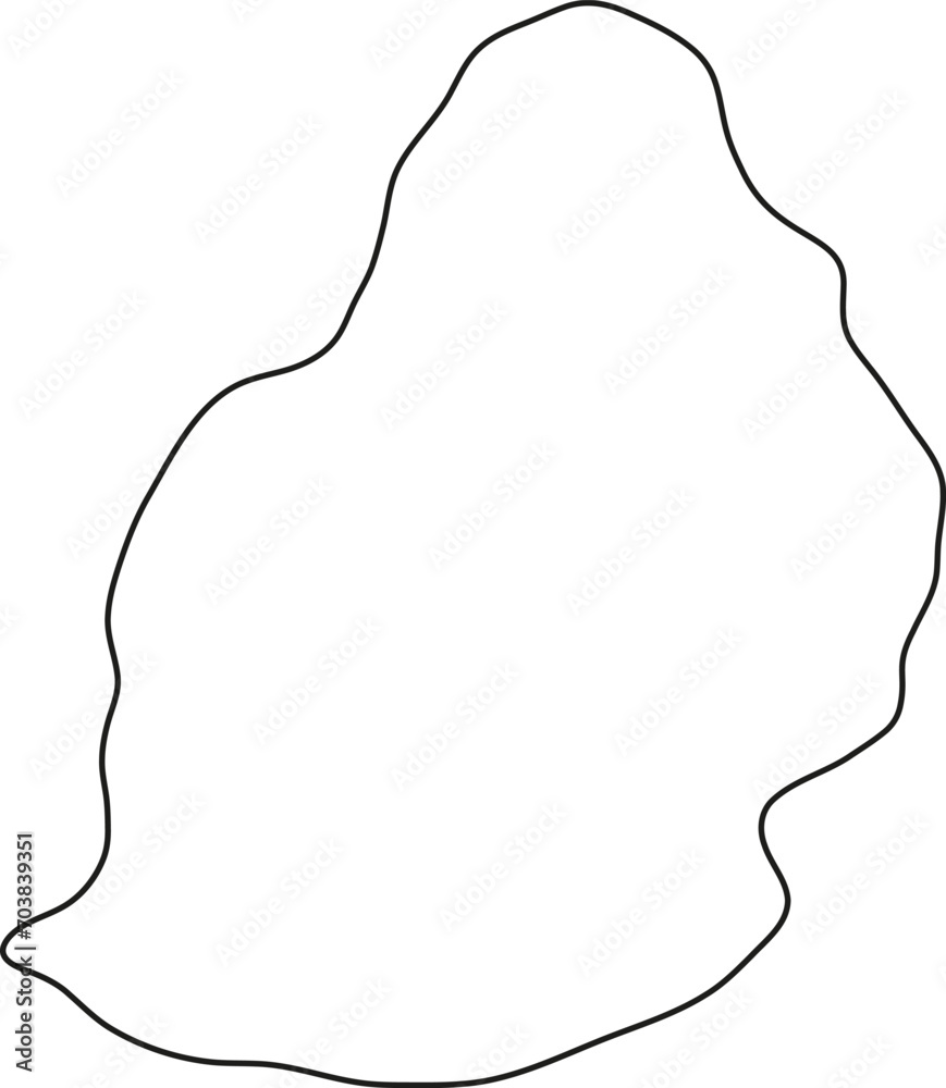 Map of Mauritius. Country map outline vector illustration